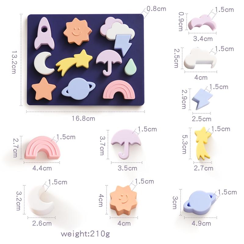 1Set Silicone Building Blocks Cartoon Toys For Children Montessori Geometric Shapes Soft Block Educational Toys Baby Teethers