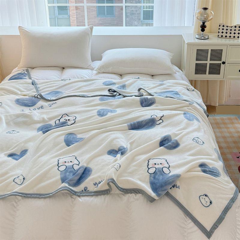 Thickened Double-Sided Fleece Blanket: Versatile Bed Coverlet & Sofa Throw for All Seasons