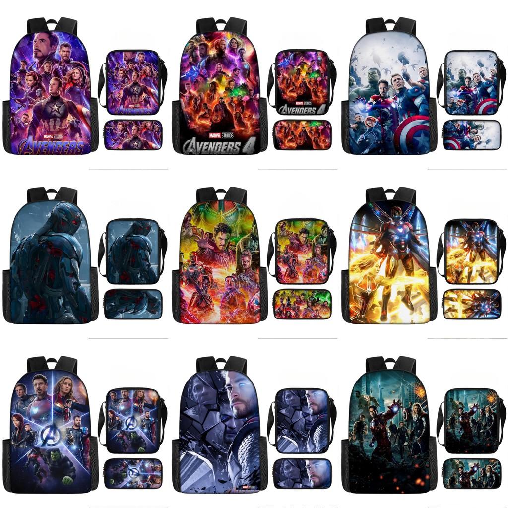 Printed Avengers The Backpack Set Oxford Fabric Pencil Case Essentials School