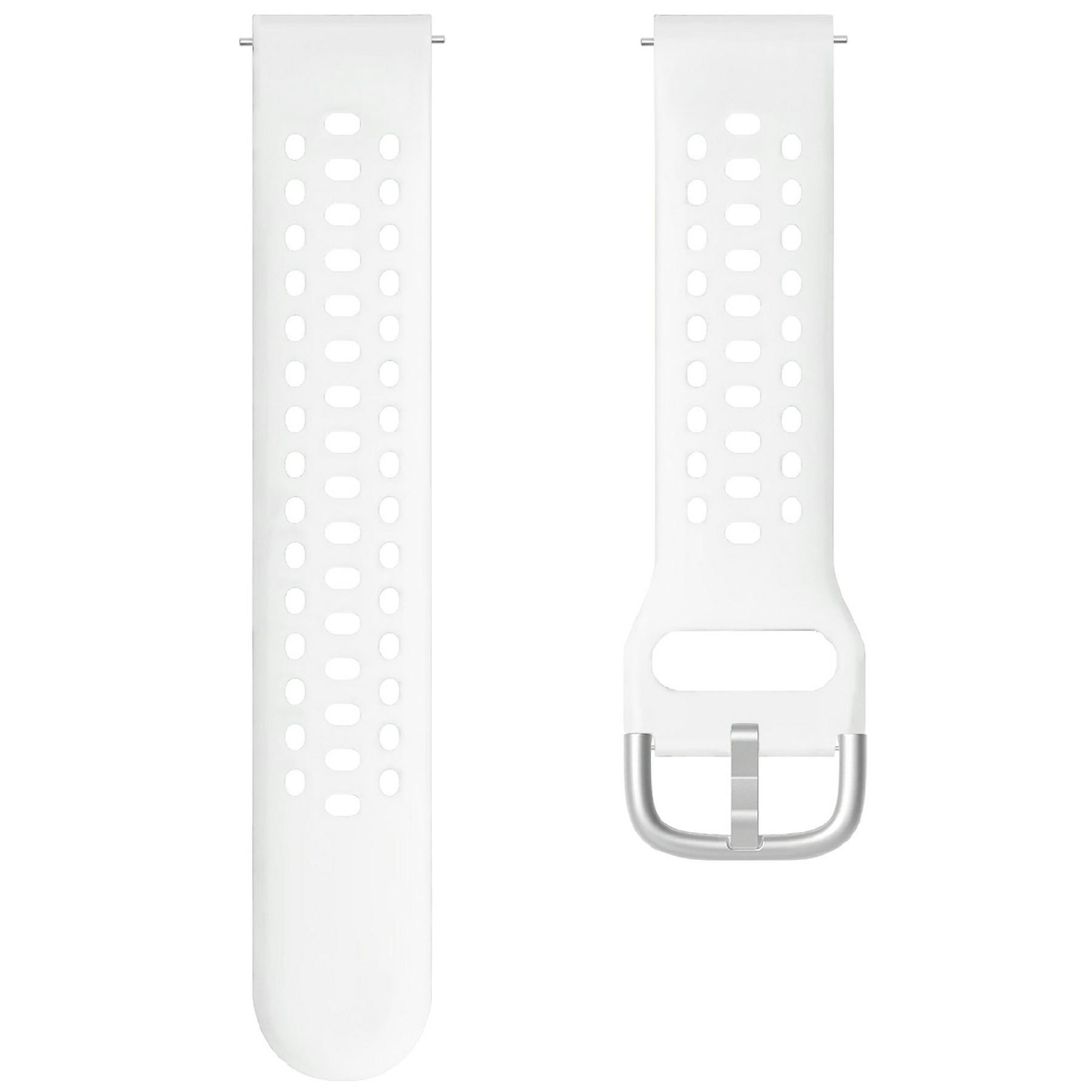 

20mm Strap for Samsung Galaxy Watch6 Classic 43mm 47mm/Watch6 40mm 44mm Multiple Holes Silicone Watch Band White