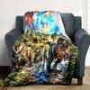 Dinosaur Print Flannel Blanket High Quality Warm Comfortable Cover for All Seasons Perfect for Gifts Home Decor