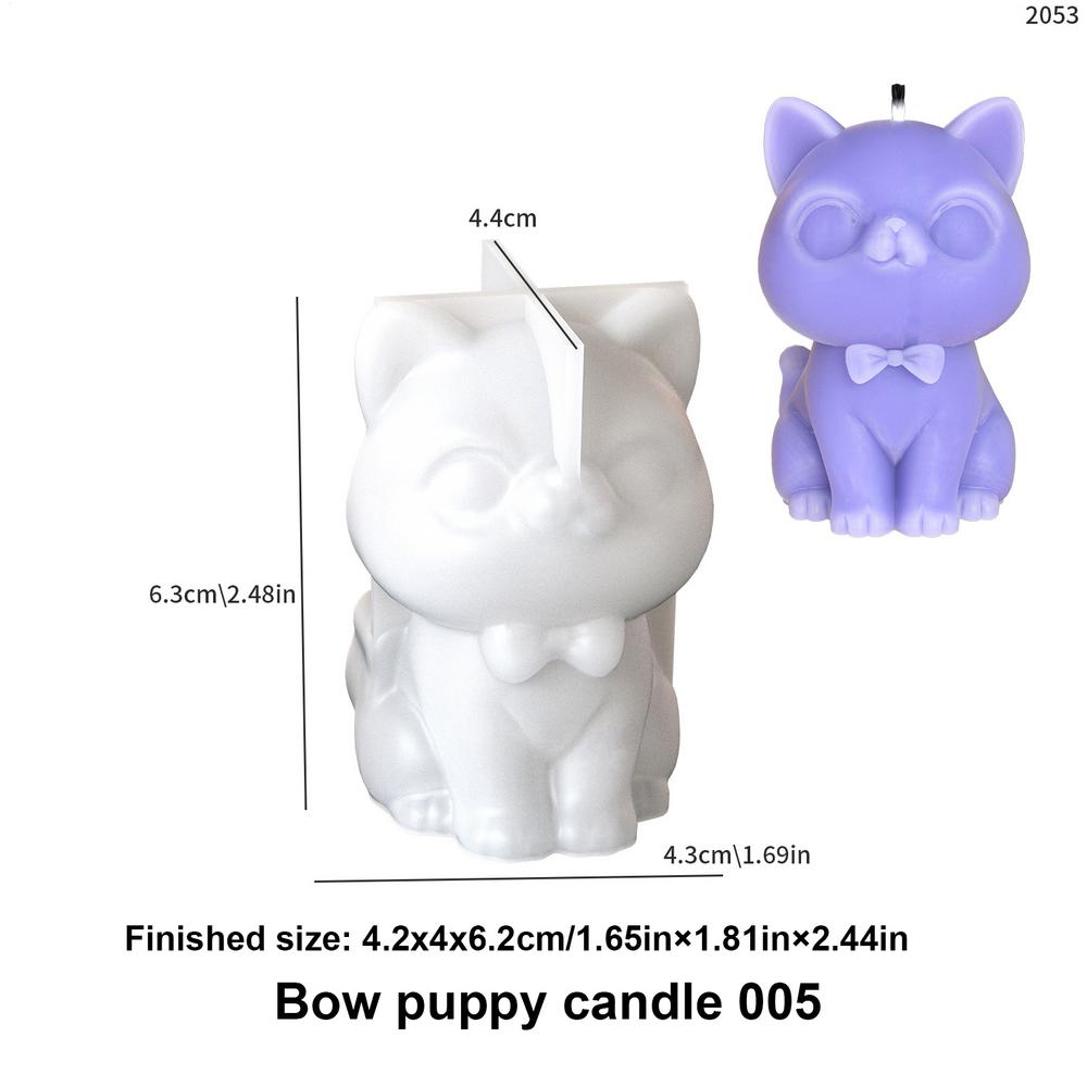 Dog Mold for Candles Home Decor Cement Moulds 3D Candle Moulds for Craft Making Silicone Desktop Decoration Casting Tool