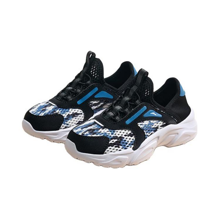Anta Kids Casual Breathable Shock Absorbing Durable Low Top Running Shoes Kids Sneakers Black White Blue A312429917-3