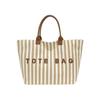 Striped Women's Handbag Large Capacity Shoulder Bag Casual Striped Canvas Tote Bag  Beach
