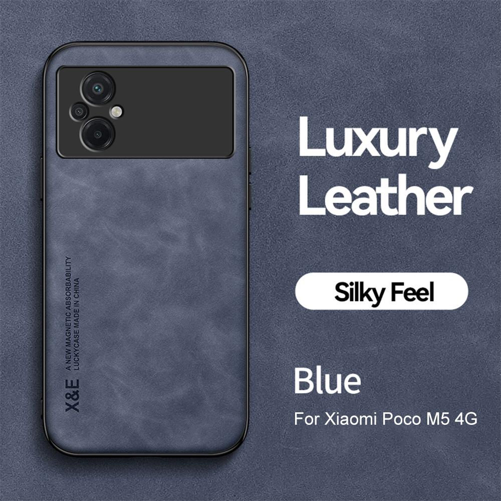 

Чохол Pocom5 однотонний з PU шкіри магнітна кришка Для Xiaomi Poco M5 Pocom5 pocco m 5 5m 4G захист м якої рамки задня накладка fundas For nova 6yl