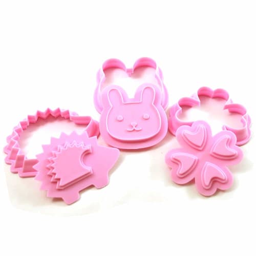 Kai Corporation KAI Chocolate Cookie Cutter Set of 3 (Hedgehog, Rabbit, Clover, COOKPAD Collaboration) DL-8005