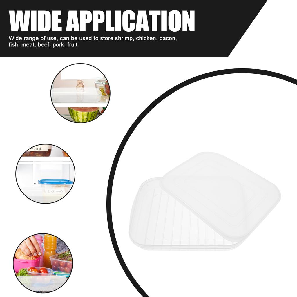 2 Pcs Produzem Caixas Seladas de Bacon Empilháveis Recipientes de Alimentos para Refrigerador com Tampas para Queijo Transparente