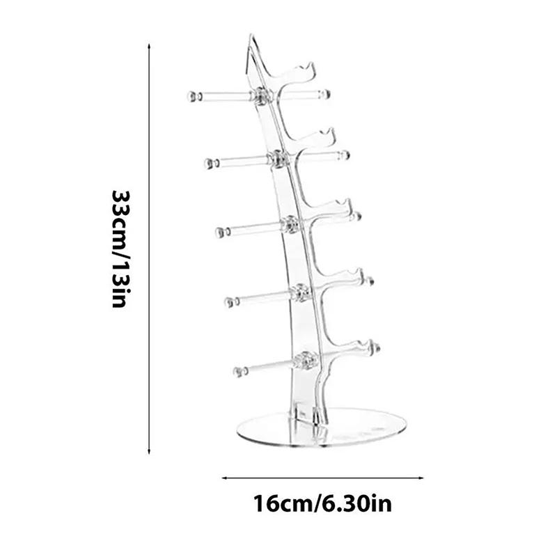 Acrylic Eyeglass Holder 5-tier Optical Glasses Organizer Stand Boat Arc Design Eyewear Holder Display Ski Goggles Storage Rack