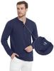 [TACVASEN] Men's Long-Sleeve T-Shirt, Plain, Sweat-Absorbing, Breathable, 100% Cotton, Lightweight, Golf, Plus Sizes, Henley Neck, Business, Innerwear