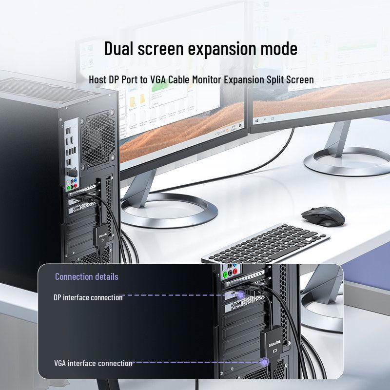 Shan Ze DP to VGA Adapter: High-Definition Laptop Graphics Card Connection Cable Converter