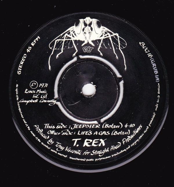 

7inch Record T. REX - Jeepster GRUB1 Fly Records 1971 UK Rock Used