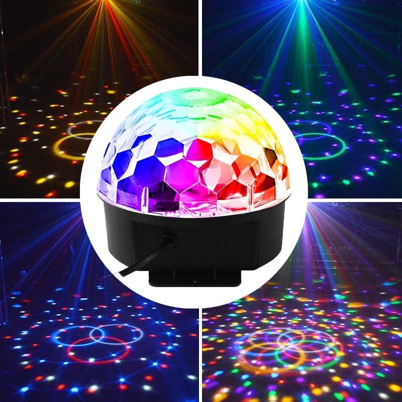 LED Crystal Magic Ball Disco Ball Party Lights Portable Magic Stage Party Light Halloween Decorations Bar Wedding Strobe Lamp