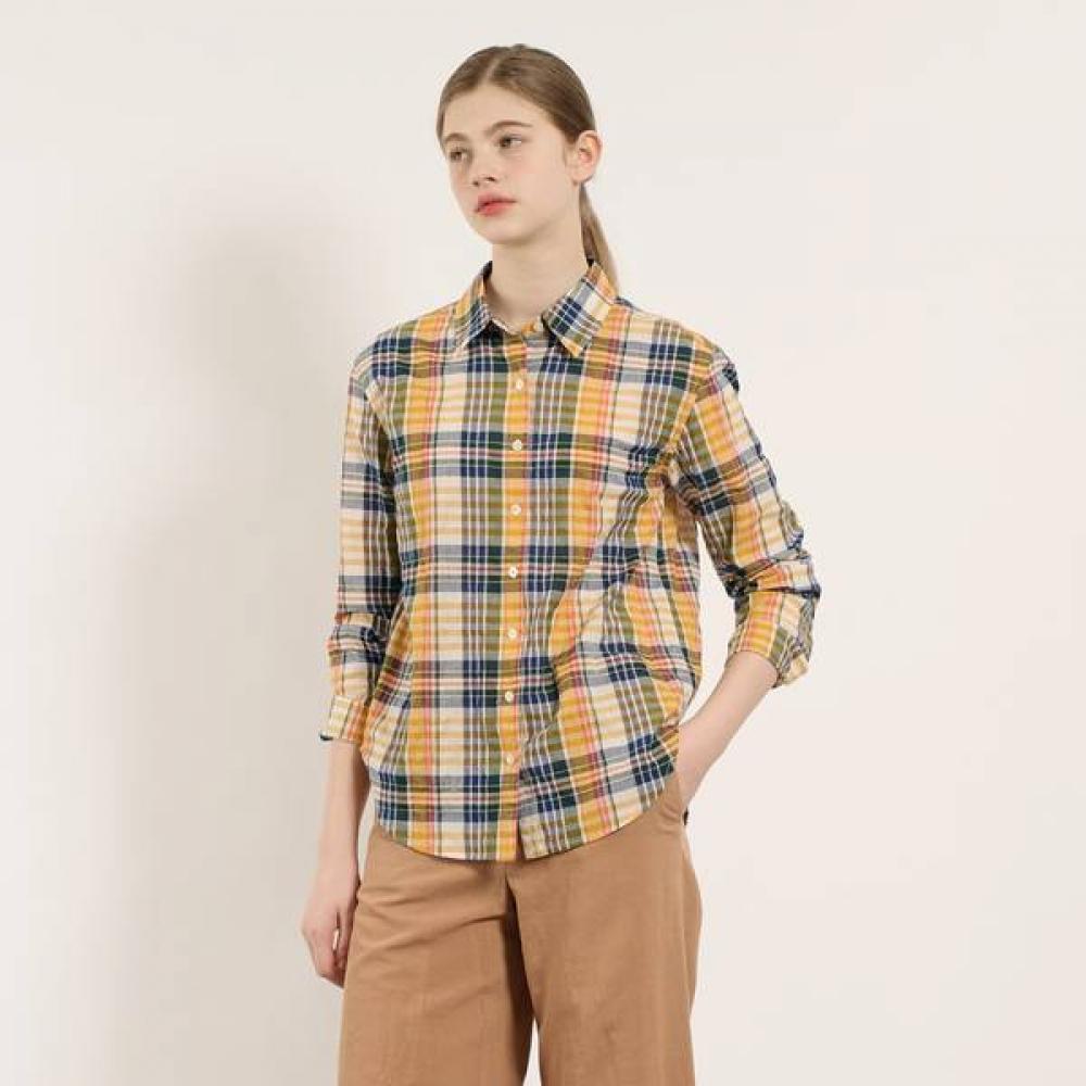 Bcbg Unique Check Shirt B5m4b432 Mustard (33)/55