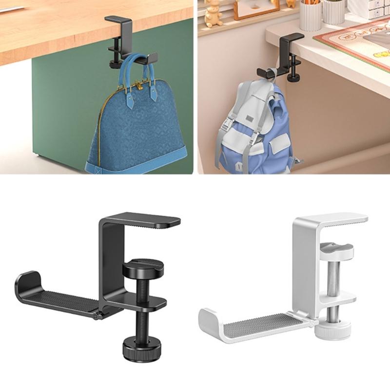 Metal Earphone Holder Under Desk Headphone Stand Headset Hanger with Adjustable Clamp Aluminum Hook