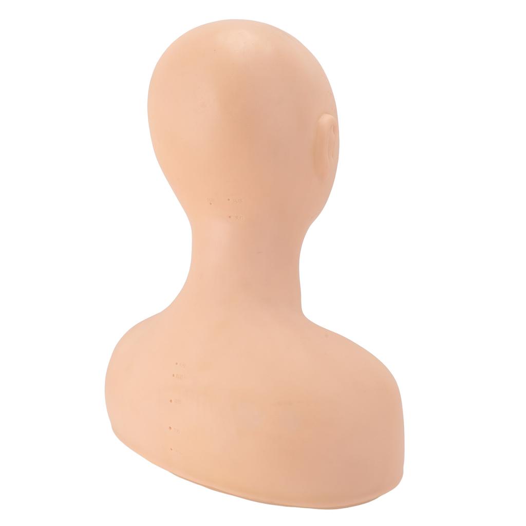 Bald Cosmetology Mannequin Head Realistic Soft Silicone Acupuncture Makeup Exercise Manikin Head