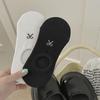 Frühlings-/Sommer Baumwoll-Bootssocken mit Schleifenstickerei - Unsichtbar, Einfarbig, Niedrig geschnitten