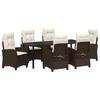 Garden Dining Set with Cushions 7 Pcs Brown Poly Rattan