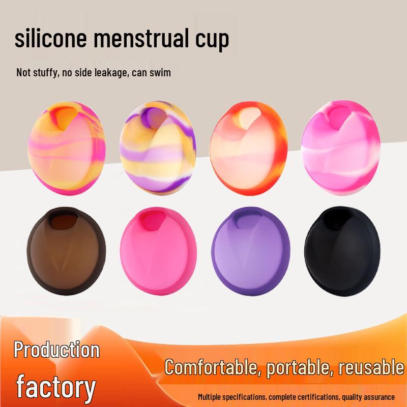 Silicone Menstrual Disc Cup with Storage Box and Built-in Handle for Women