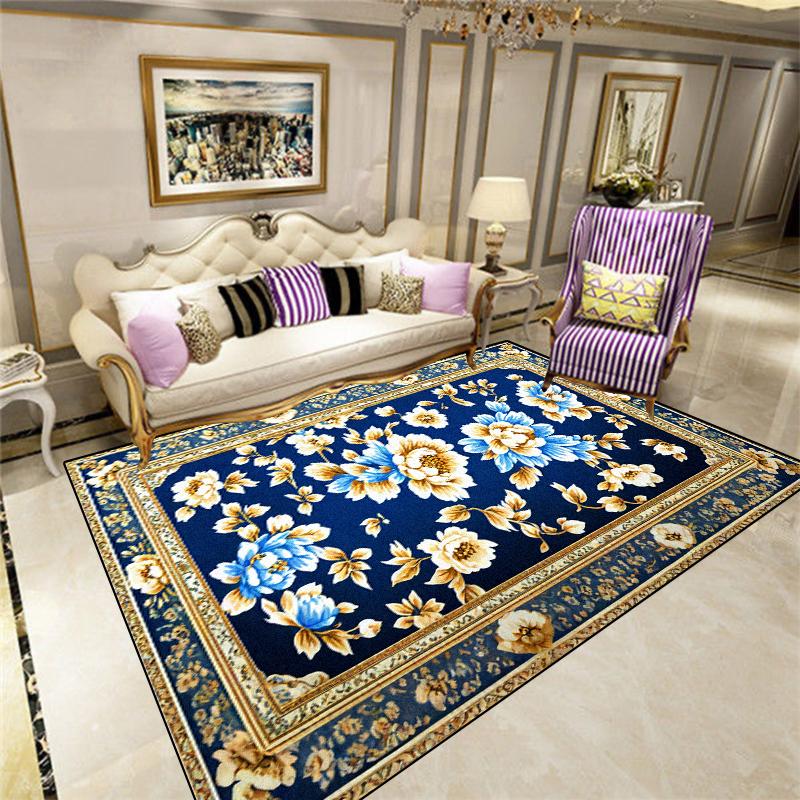 

European Plant Pattern Carpet Large Area Rug Non-slip Soft Floor Mat for Living Room Bedroom Decor 60*90cm