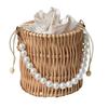 Hand Woven Rattan Handbag for Women Top Handle Boho Small Fashion Bucket Bag Purse Basket