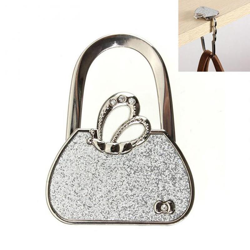 Bag Shape Design Folding Handbag Purse Bag Cloth Hanger Durable Table Hook Racks