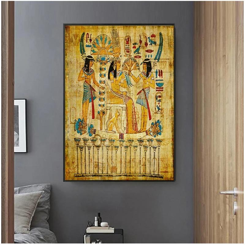 Retro ägyptische Landschaft Wandbild für Wohnzimmer religiöse Malerei Leinwand Kunst Poster und Drucke Heimdekoration ohne Rahmen