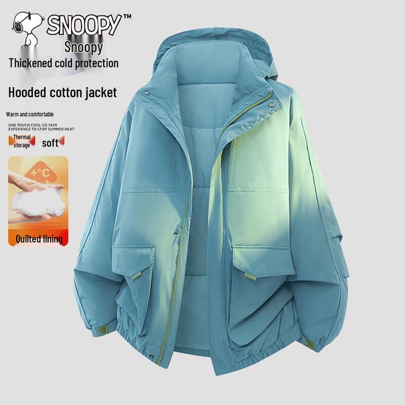 Snoopy Men's Hooded Fleece-Lined Winter Padded Jacket