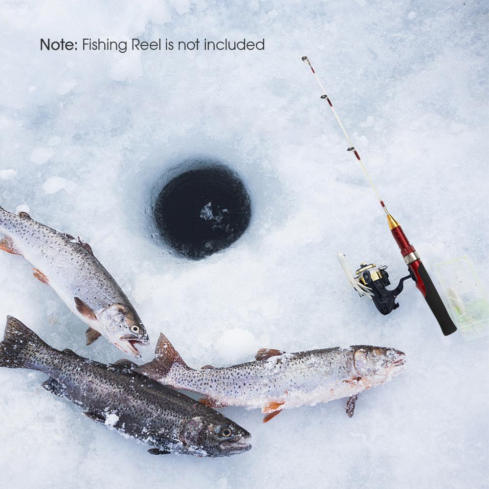 2 piece Fishing Rod Combo Spinning Fishing Soft Handle Ice Winter Fishing Rod Carbon Fiber Mini Fishing Rod Tackle
