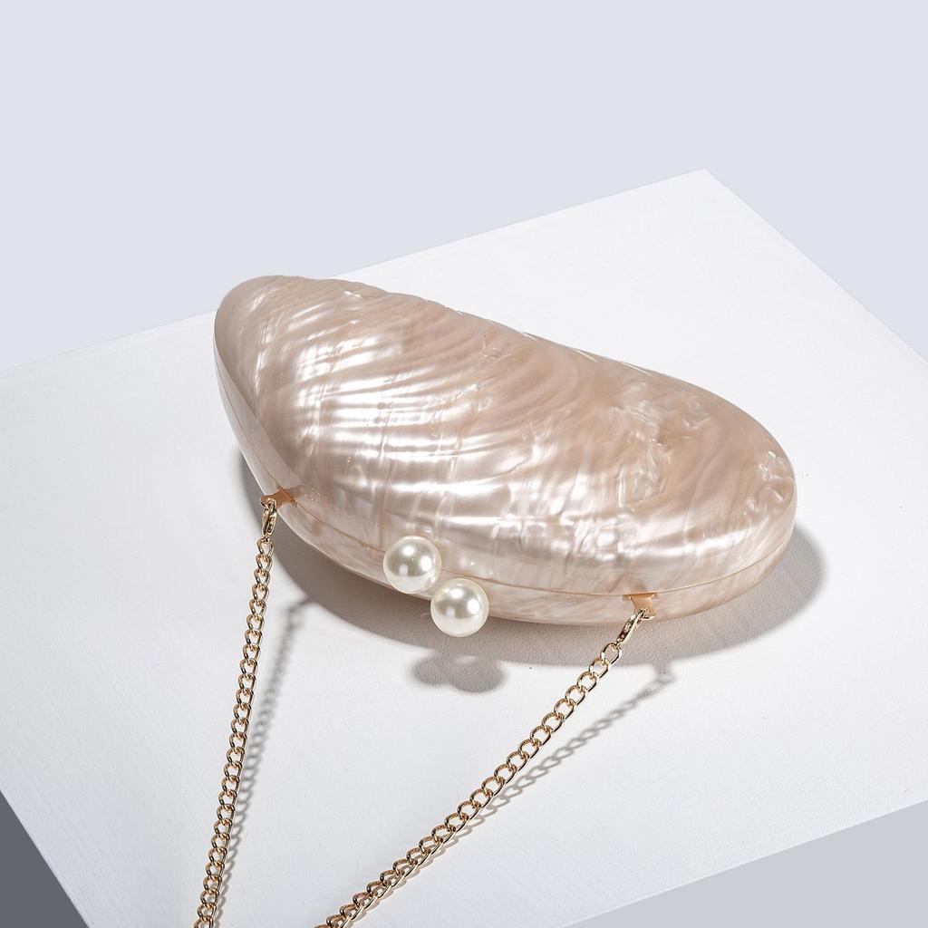 New Acrylic Shell Shape Evening Clutch for Women Fashionable Shoulder Bag Wedding Party Purse