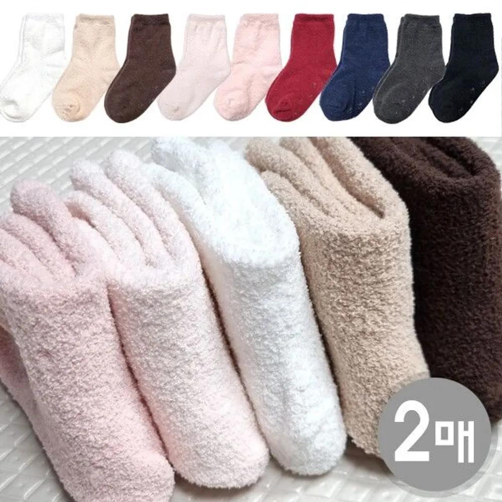 [J.Cotton] Non-slip Winter Sleeping Socks for Newborns, Boys, Girls, 1st Birthday, 100th Day, Toddlers, Children 1+1 Socks