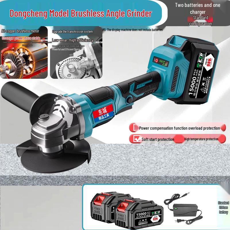 Brushless Electric Drill & Angle Grinder - Lithium Battery Rechargeable, Multifunctional Hand Grinder for Cutting and Grinding.
