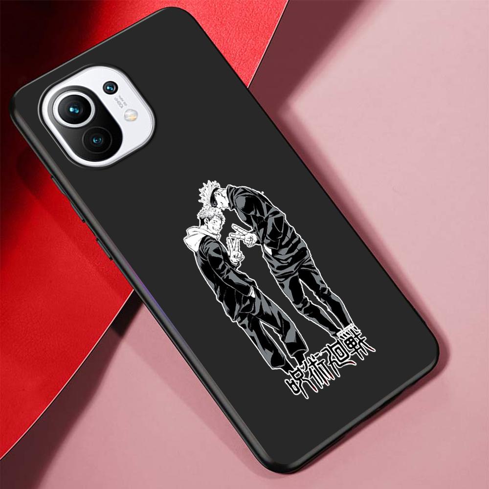Jujutsu Kaisen Case for Xiaomi 12S Ultra 12 Pro Mi 11 Lite 12X 9T Note 10 10T 9 SE Phone Casing Anime Cover Silicone Black Soft