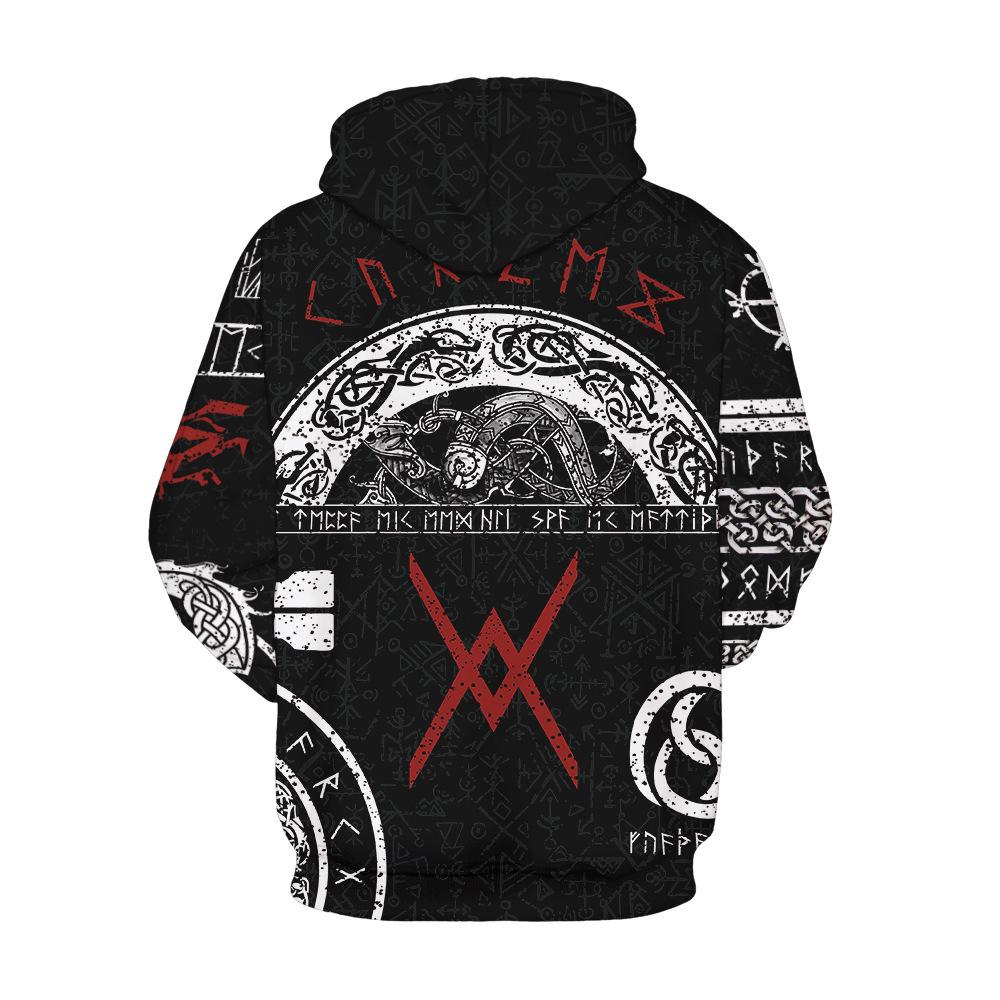 Wikinger-Krieger 3D-Druck Hoodie: Herren Trendiger Pullover Sweatshirt 2025 Edition