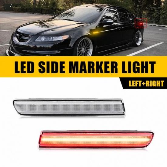 

2X Clear LED Red Rear Side Marker Lights For 2004-2008 Acura TL Based AC2861100