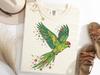 Kakariki Floral Shirt, Spring Kakariki Flower Tee, Bird Lover Gift