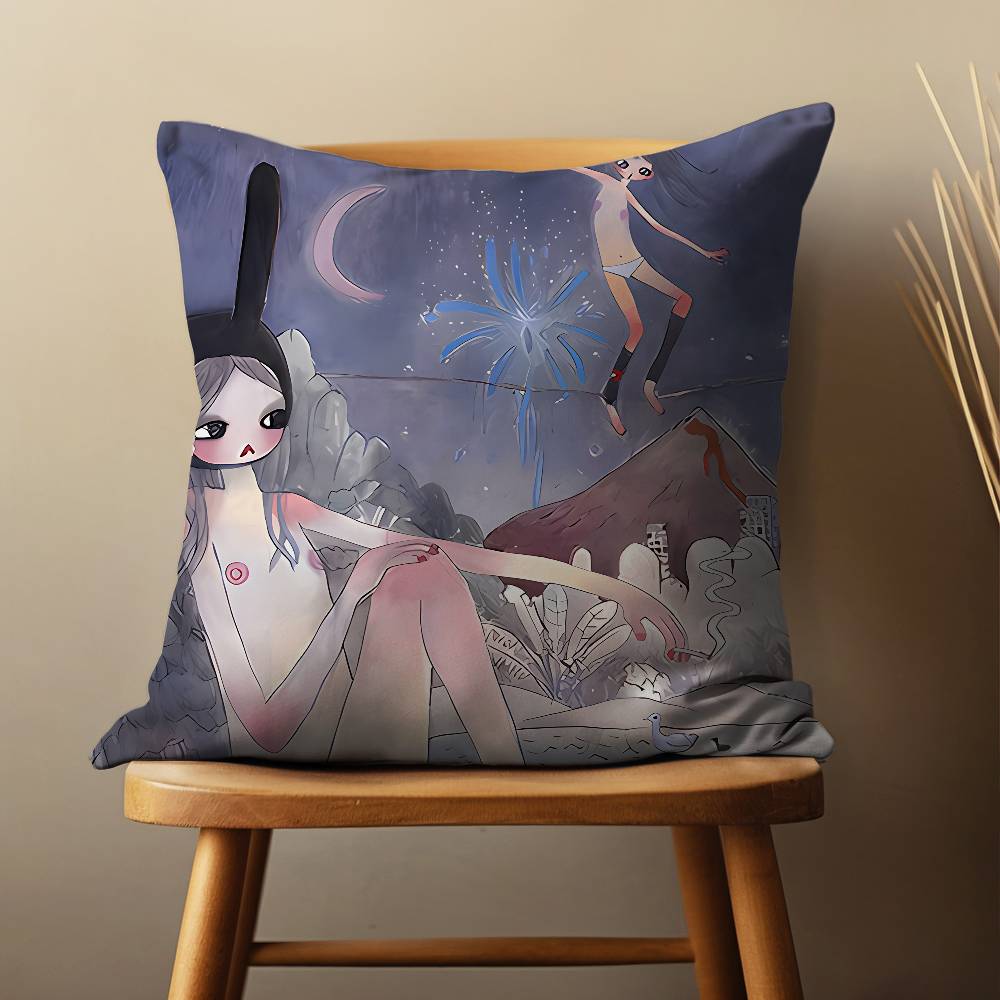 Funny Art A-Aya T-Takano Throw Pillow Case For 45x45cm,55x55cm,30x30cm For Home Bedroom Decoration And Protector