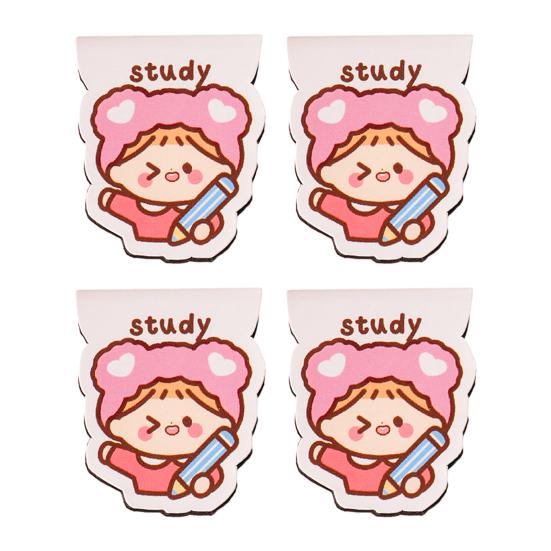 4Pcs Magnetic Bookmarks Thin Double-Sided Cartoon Book Markers Cute Page Holders Compact And Portable Page Holder for Students Reading Book
