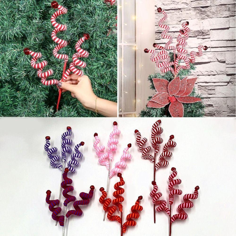 Candy Color Xmas DIY Bouquet with Bell Christmas Tree Decorations Twisted Lollipop Flower Branches DIY Accessories Navidad Gift