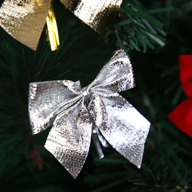 12 szt. Walentynkowych czerwonych kokard do wieńca Rustykalne kokardy na zimę Czerwona kokarda świąteczna Złocone kokardy na choinkę do dekoracji ślubnej