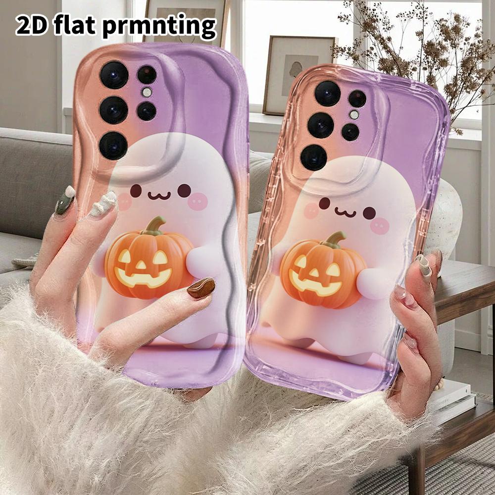 Phone Case: 2D Flat Samsung Galaxy A34 A35 M05 M06 S20 S22 S21 FE Plus 5G Protective Case, Couple Style, Hugging a Pumpkin, Christmas and Halloween Gi