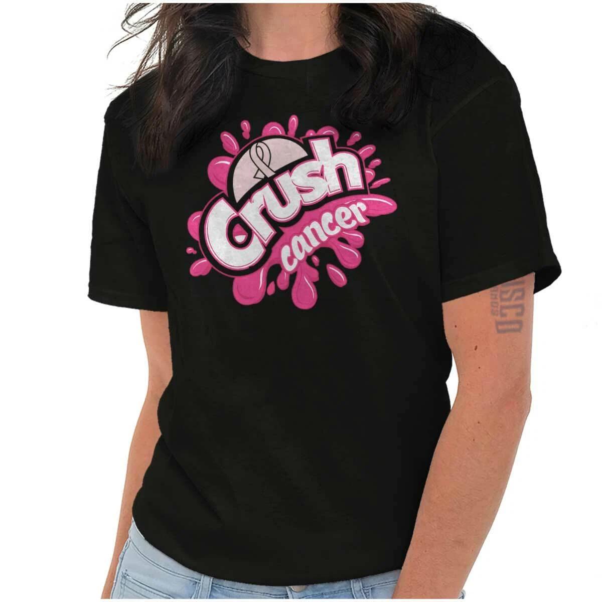 Crush Breast Cancer Awareness Survivor Cute Womens or Mens Crewneck T Shirt Tee XXXL