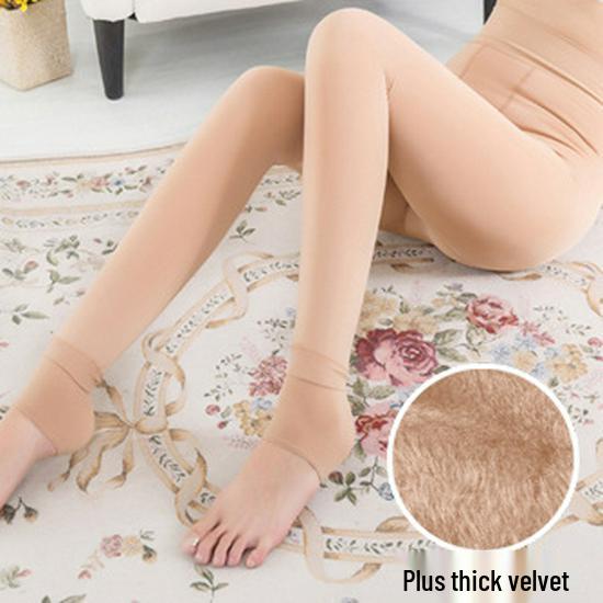 Women's Velvet Thickened One-Piece Leggings - Warm, Slimming, 200g Cotton Blend for Autumn and Winter