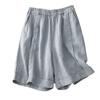 2024 Women's High Waist Cotton Linen A-line Shorts - Summer Elastic Wide Leg Casual Five-Point Pants