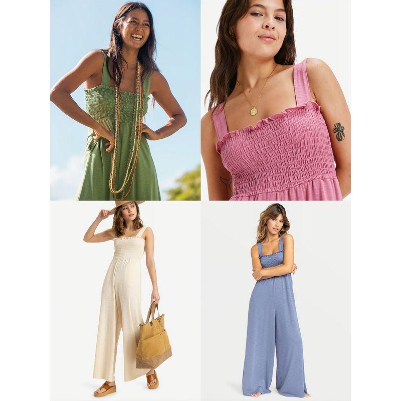 Foreign Trade Original Order Rox * Y Solid Slimming Pleat Sling Jumpsuit Loose Wide Leg Casual Pants Five Colors 1678