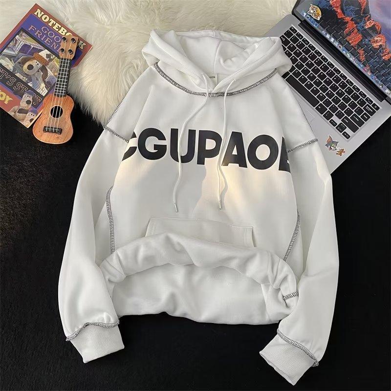 Мужской флисовый толстый худи-свитер осенний и зимний 2025 осень новая тенденция повседневный свободный спортивный джемпер 3XL