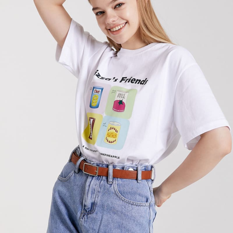 

PINK PINEAPPLE SQUARED BUCKLE BELT_CAMEL FREE