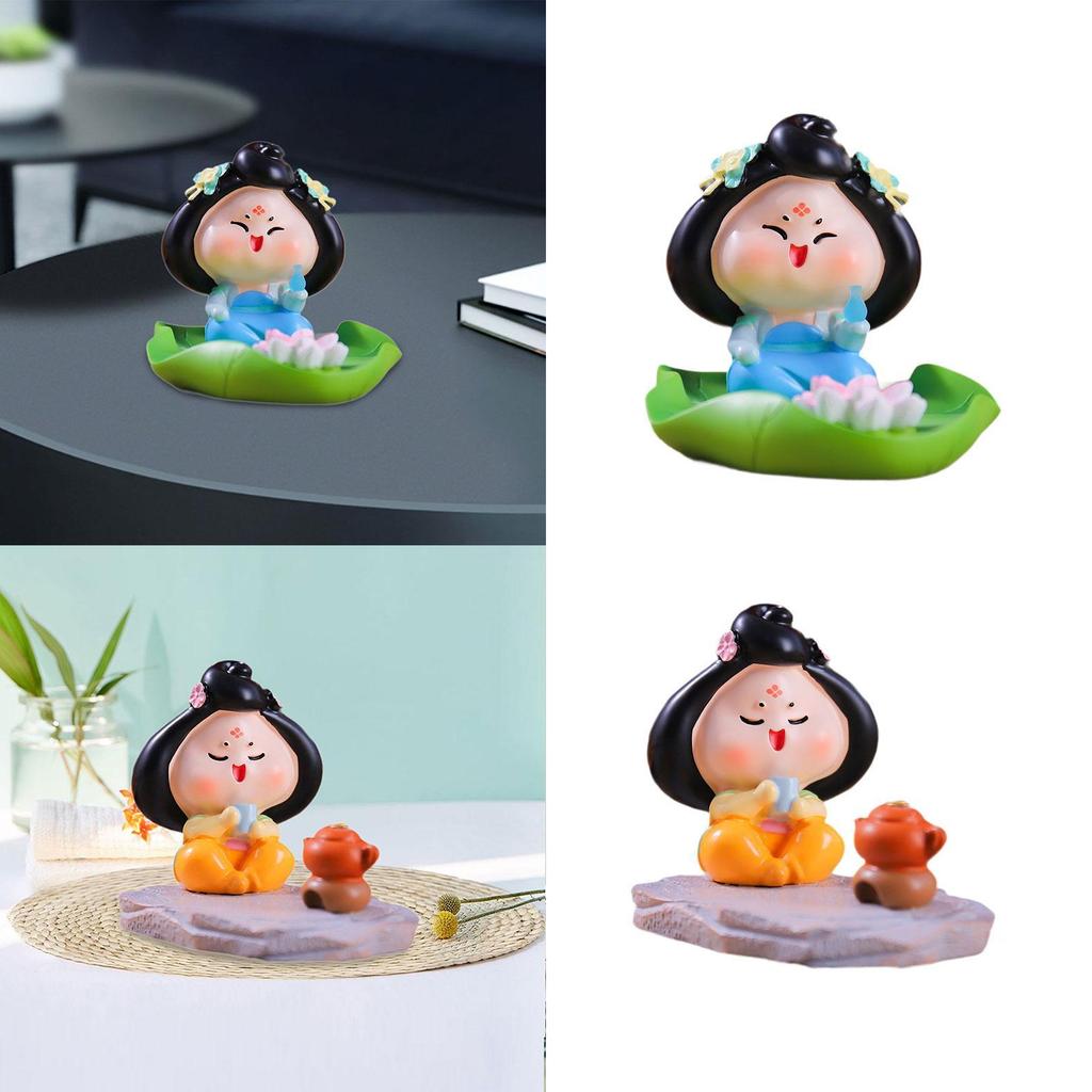 Cartoon Resin Figure, for Office Decor And Dashboard Display