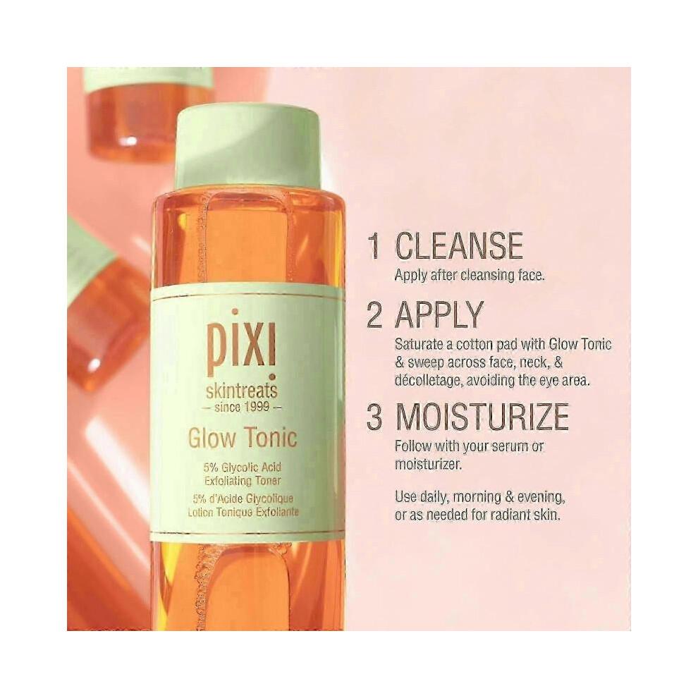 (2pcs)Pixi Glow Tonic 250ml Glycolic Acid Exfoliating Toner with Aloe & Ginseng