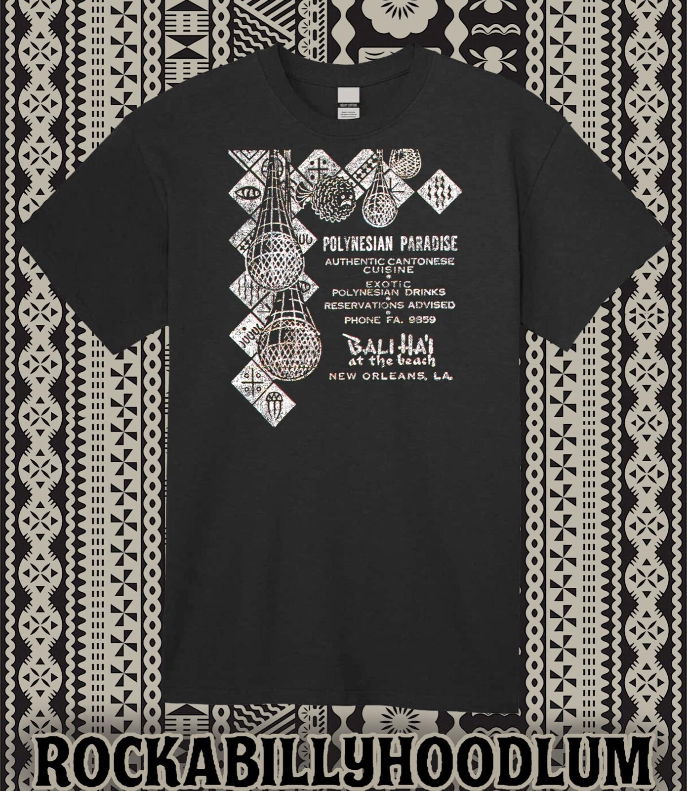 Retro Tiki Art Tee T Shirt Polynesian Bali Hai New Orleans LA Bar Restaurant S