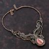Rhodochrosite Necklace Copper Wire Wrapped Adjustable Necklace Gemstone Copper Jewelry Handmade Necklace Rhodochrosite Jewelry Gift For Mom